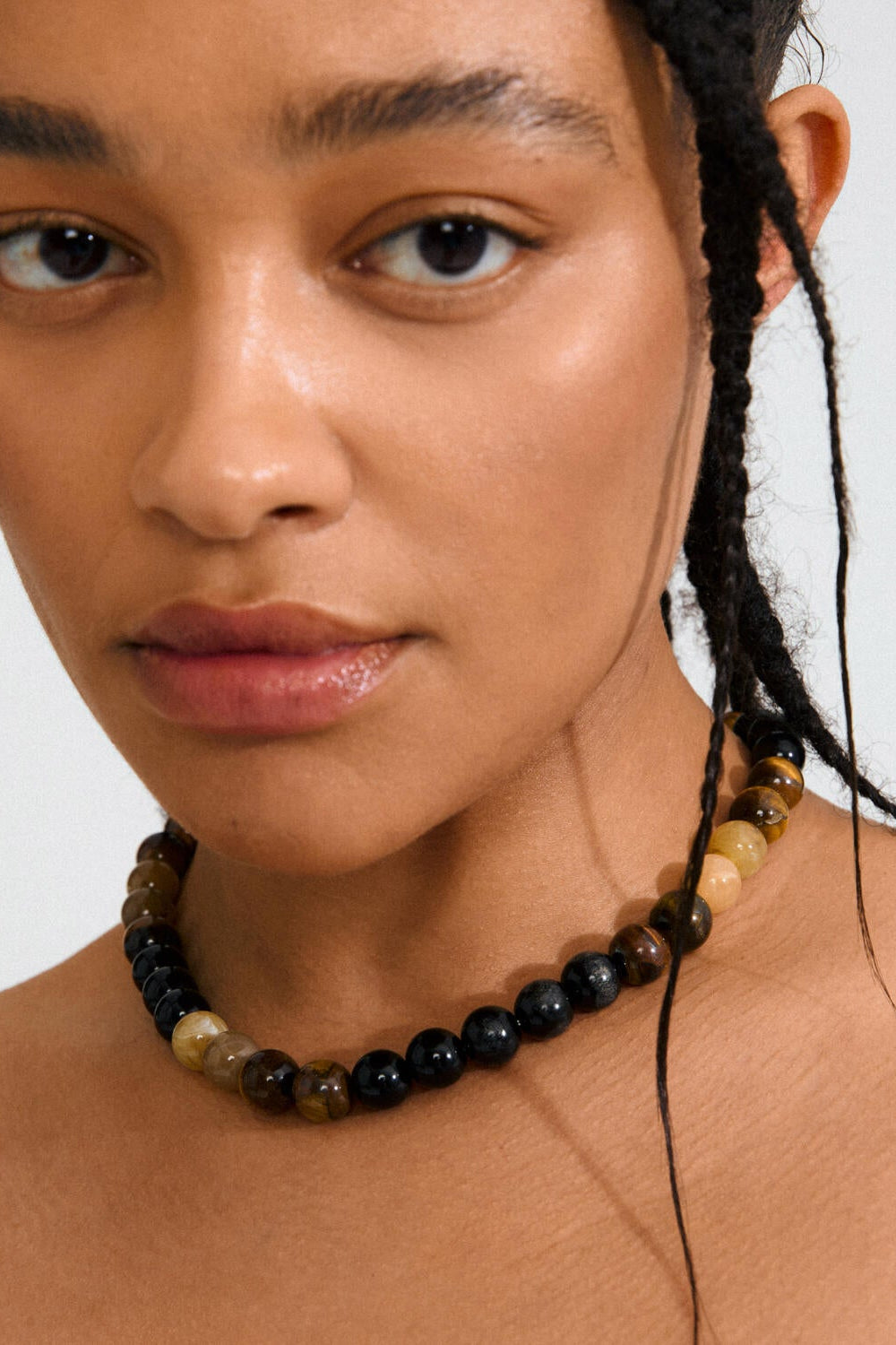 Unfold halskæde - forgyldt/brun